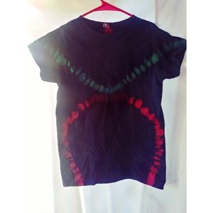 Pink/turquoise reverse tie dyed tshirt